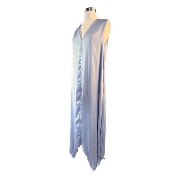 ZARA Crinkle Maxi Dress Lavender Satin Silky Flowy Sleeveless Purple Small NEW - Picture 8 of 11
